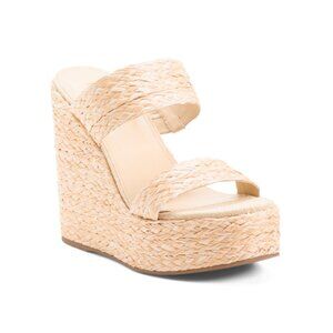 LARROUDE Natural Raffia Handmade In Brazil Pamela Wedges